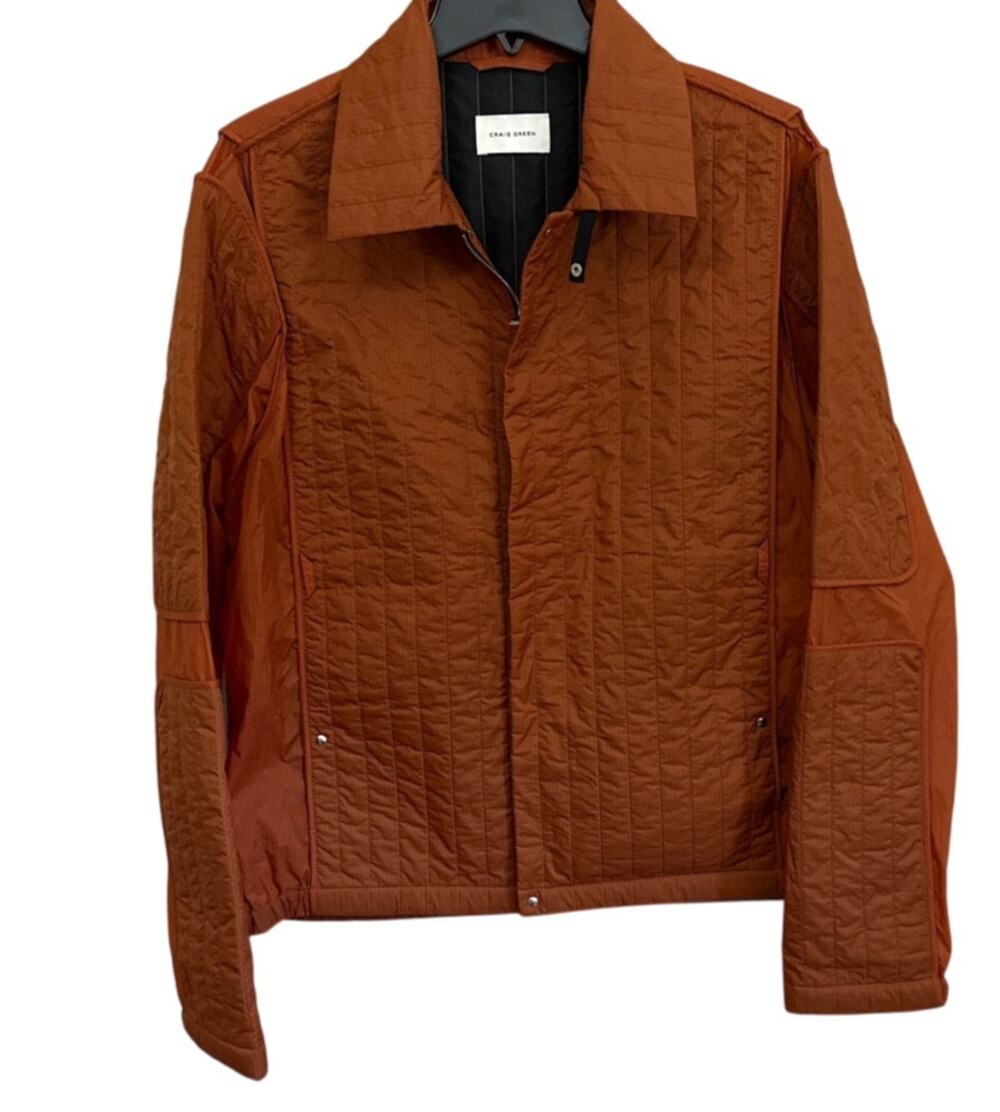 Craig Green Quilted Skin Jacket Orange Size Large New with tags